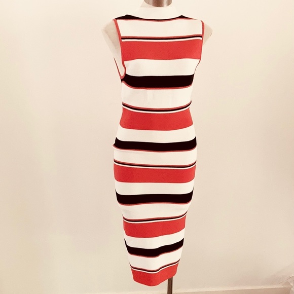 NWT Dutch label NIKKIE pencil dress with rear full length zipper SIZE 8-10 - Picture 2 of 10